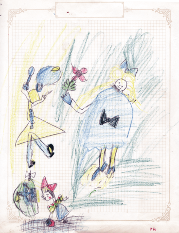 Lynn's art at age five.